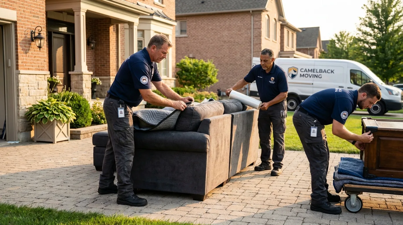 Large estate moving crew wrapping furniture in Mount Hope, WV